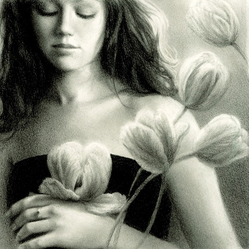 charcoal drawing marie donato